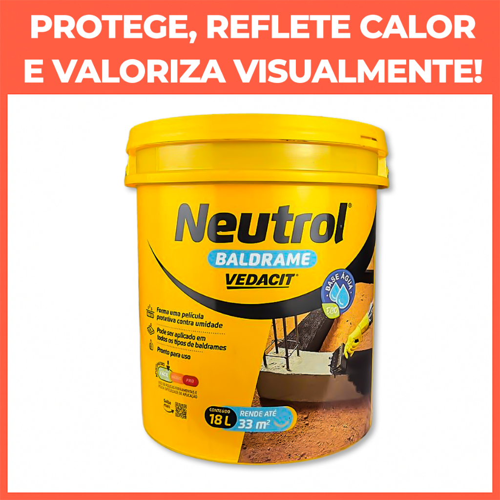Impermeabilizante Asfáltico Neutrol Baldrame Vedacit 18 L Emulsão Base ...