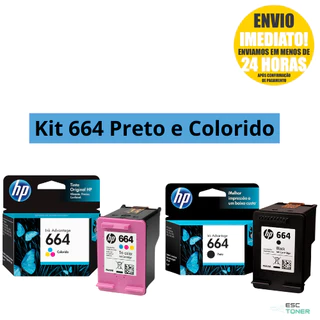 Kit Cartucho De Tinta HP 664 Preto E Colorido Advantage Original