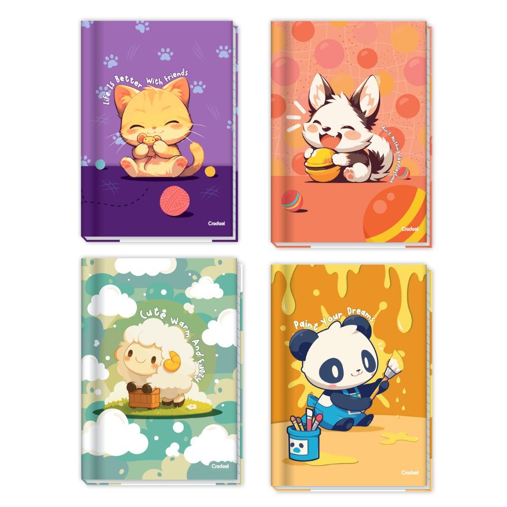 Caderno Brochura Capa Dura Bichinhos Credeal Lala Pets 80 Folhas