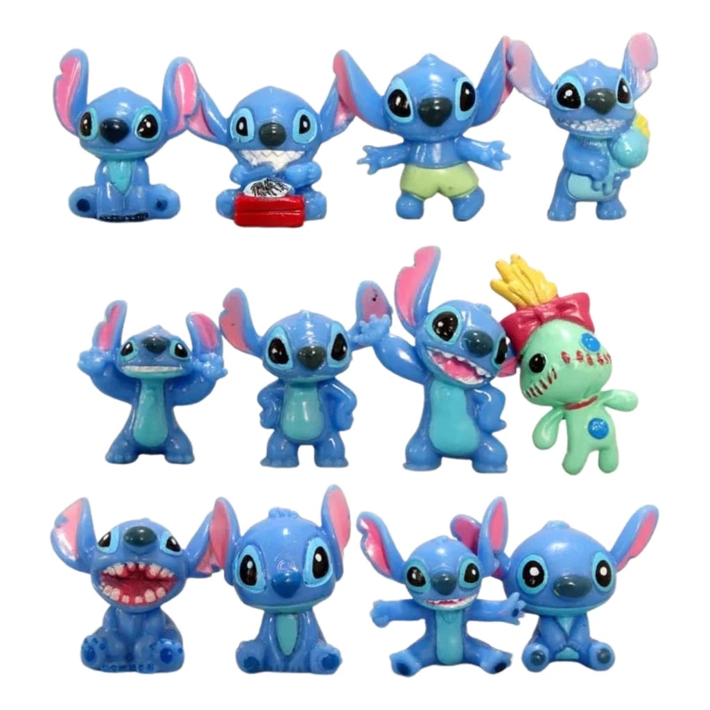 Kit 12 Miniaturas Lilo & Stitch Angel Brinquedo 3cm | Shopee Brasil