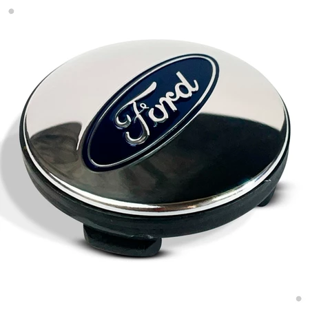 Kit 4 Calotinha Centro Miolo De Roda Ford Focus Fusion New Fiesta Ecosport Prata 55mm
