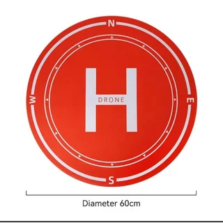 Pista De Pouso Para Drones - Grande Heliponto 60cm Vermelho