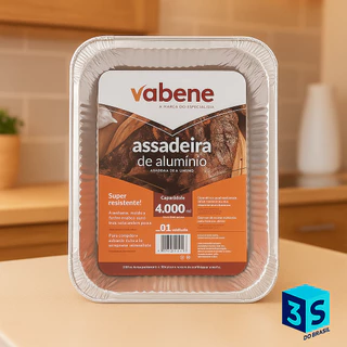 Assadeira De aluminio Retangular 4000ML S/Tampa Vabene