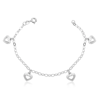 Pulseira Feminina de Prata 925 Coração Detalhado pendente em Oferta na Shopee