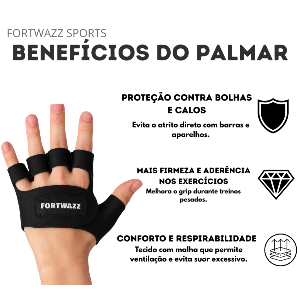 Imagem do produto Luva para Muscula&ccedil;&atilde;o Palmar Academia Gin&aacute;stica em Neoprene 3MM 1