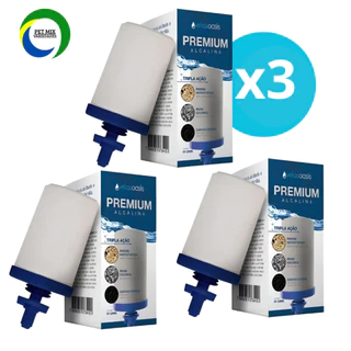Kit 3 Vela Tripla Ação Alcalina, Carvão Ativado e Prata Coloidal Compatível em Todos Filtro De Barro