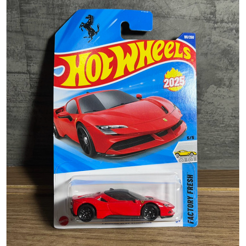 Hot Wheels Ferrari SF90 Stradale Gris Metálico – Edición Coleccionable Factory Fresh 2025 (5/5) – Modelo 1:64 Mattel