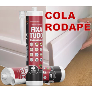 Cola Rodapé Poliestireno Adesivo Fixa Tudo Agarre Imediato Rodateto Sanca Gesso Isopor Tubo 420g