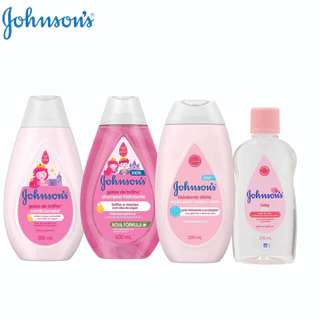 Kit Johnson's Baby Cuidado Diário com 4 Itens – Óleo, Loção, Shampoo e Condicionador