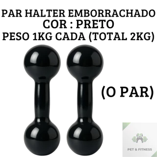 Halter 1kg o Par Total 2kg Emborrachados Ferro Fundido Treino em Casa Peso de Academia