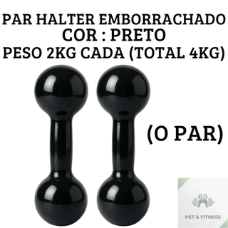 Halter 2kg o Par Total 4kg Emborrachados Ferro Fundido Treino em Casa Peso de Academia
