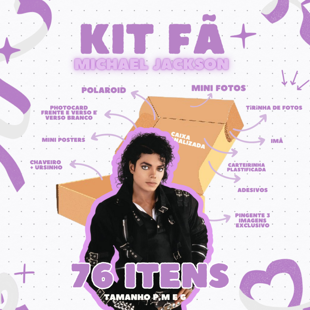 マイケル様確認用 KIT FÃ MICHAEL JACKSON [O VIRALIZADO] - ATÉ 76 ITENS - PHOTOCARD