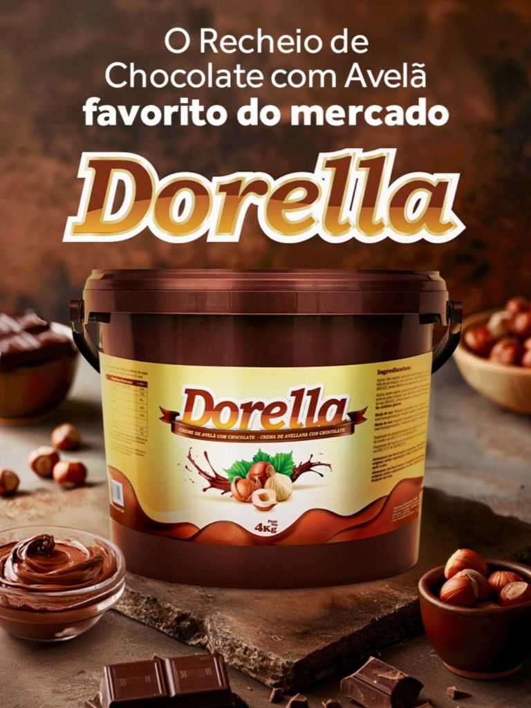 Dorella Doremus 4kg | Creme de Avelã com Chocolate Para Recheios ...