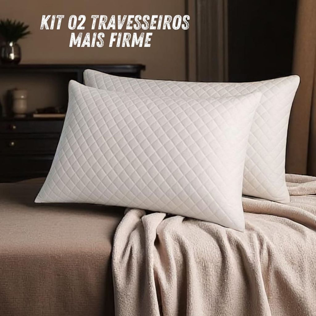Kit 2 Travesseiros para Casal Antialérgico Confortável Luxo | Shopee Brasil
