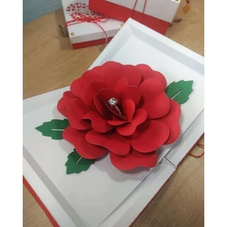 Caixa Presente Flor para Anel/Aliança | Pedido de Namoro/Casamento - Surpresa Namorado