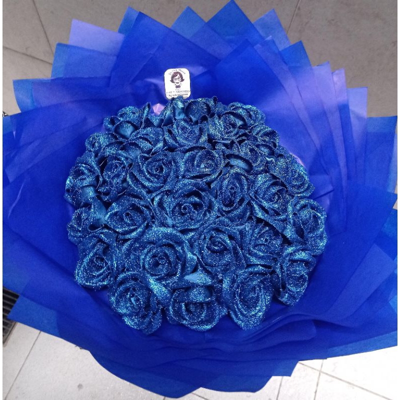 Buquê de Rosa Eterna de Cetim c/ Glitter | Shopee Brasil