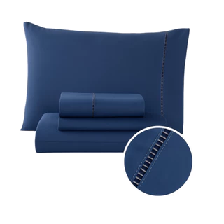 Jogo de Lençol 400 Fios Cama Casal Solteiro Queen King Kit 03 Peças Micropercal Hotel Ponto Palito