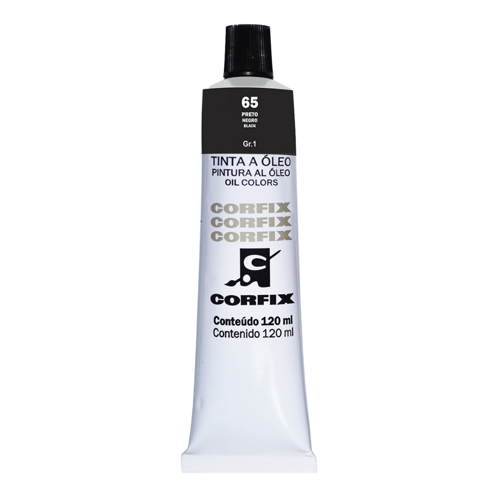Tinta a Óleo Corfix 120ml G1 065 Preto – Alta Pigmentação e Cobertura ...