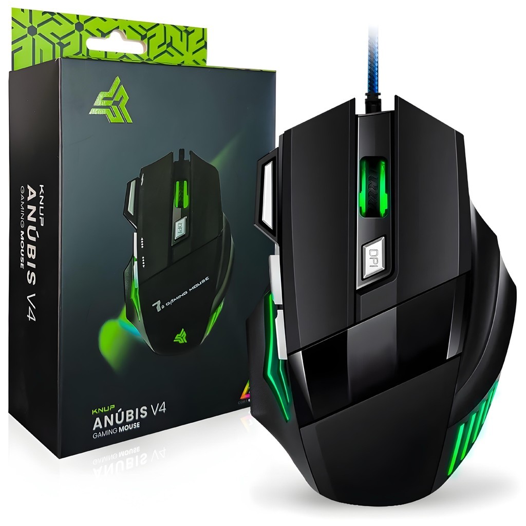 Mouse Gamer Anubis KP V4 RGB LED 6 Botões Alta Precisão – USB, PC e Notebook