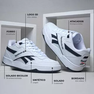 Tênis casual rebook alta qualidade tricolor preto branco tenis masculino feminino