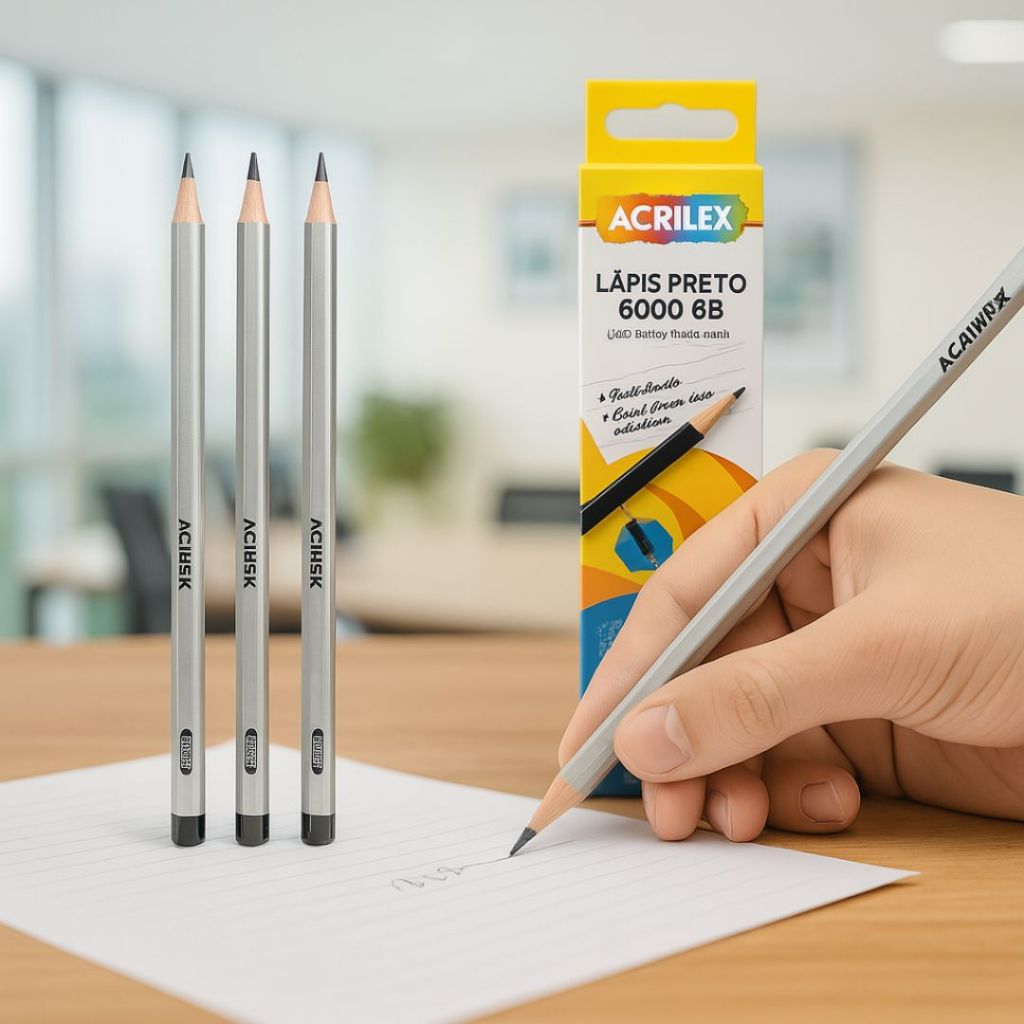Kit Caixa de Lápis Preto 6B Acrilex – 12 Unidades para Desenho ...