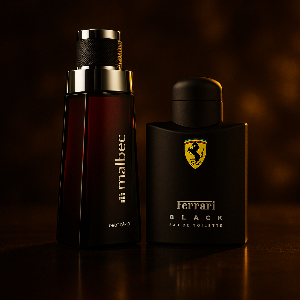 Kit de 2 Perfume 100ml Masculino Malbec e Ferrari Black | Shopee Brasil
