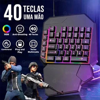 Teclado Gamer Semi Mecanico Single Hand Profissional Uma Mão Led RGB Mobilador Free Fire Novo em Oferta na Shopee