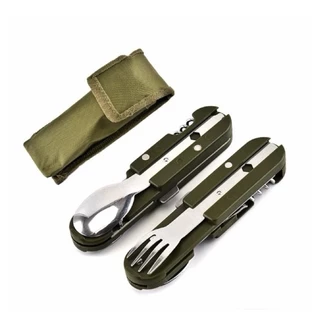 Canivete Multifuncional Amazonas Inox Canivete Garfo Colher Faca Abridor (3534)