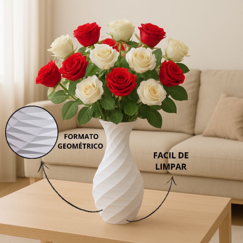 Vaso Decorativo Low Poly de Plástico Premium – Design Moderno, Leve e ...