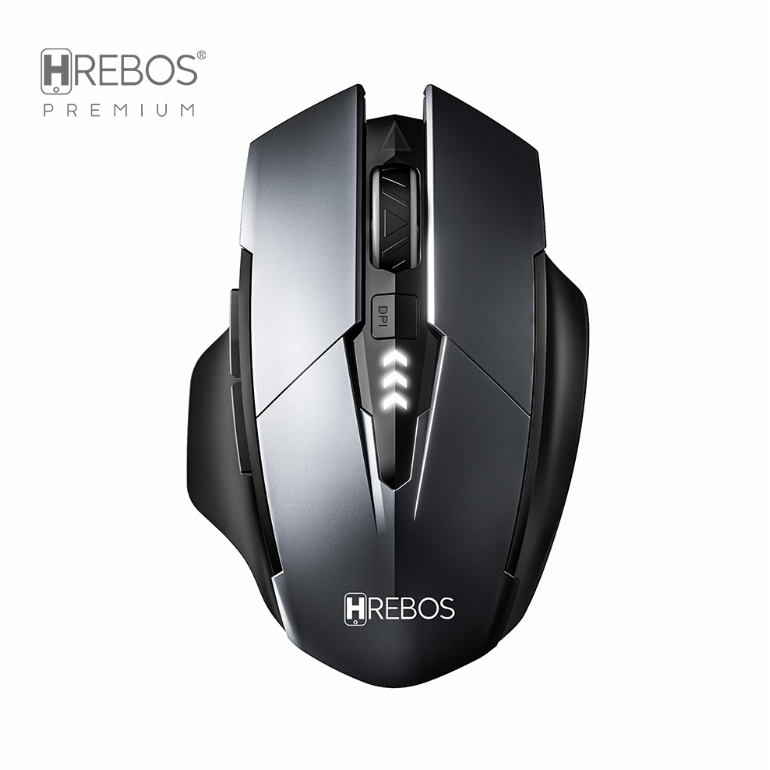 Mouse Sem Fio 2.4G Recarregável Gamer Ergonômico HREBOS IF-263