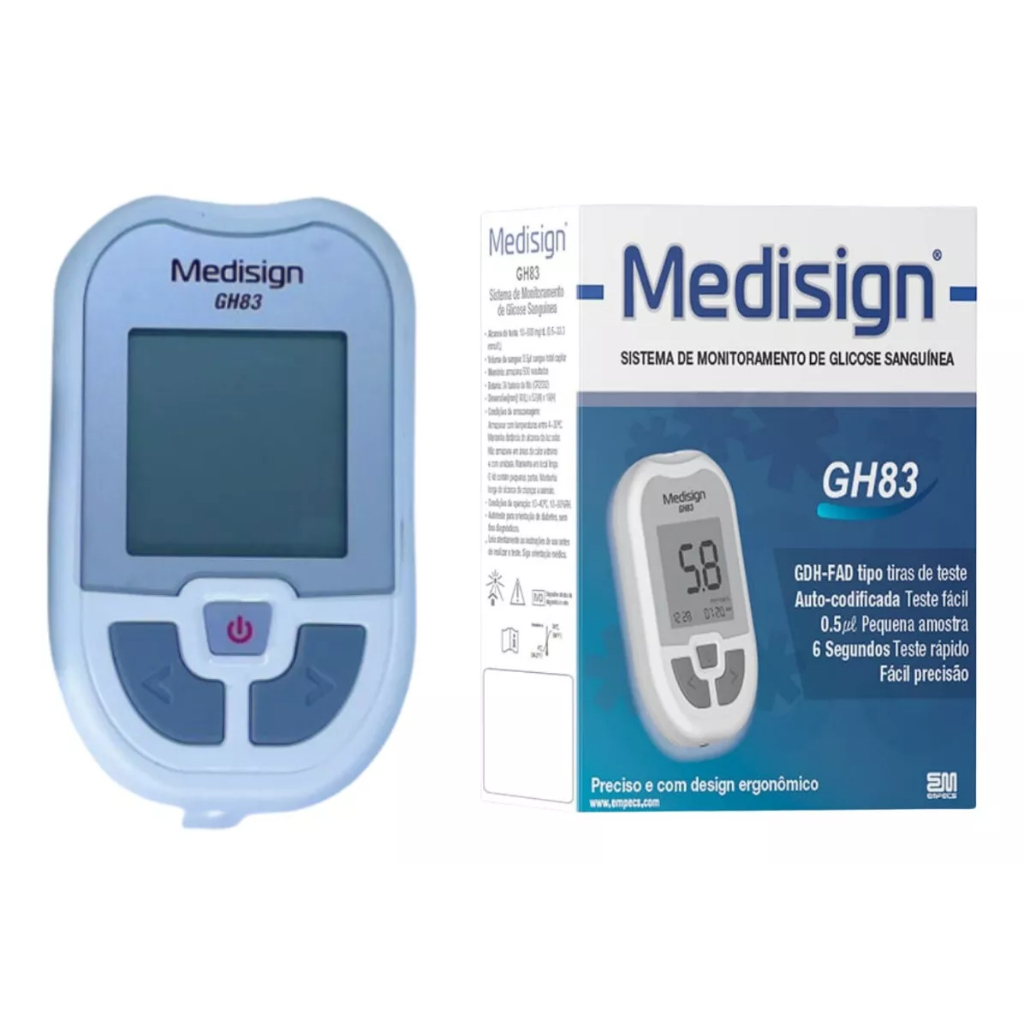 Medidor De Glicemia Diabetes Glicosímetro Medisign Gh83