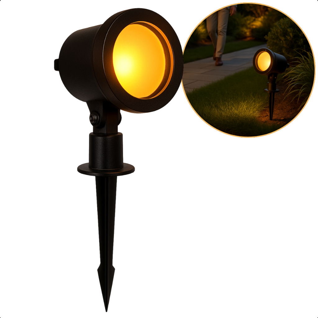 Espeto para Jardim LED FIT 5W Bivolt Preto Luz Âmbar