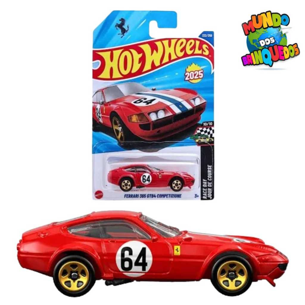 Hot Wheels Ferrari 365 GTB4 Competizione 2025 – Série Race Day, Modèle 222, Neuve En Boîte
