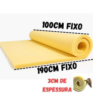 Espuma D33 190cm x 100cm 3cm de espessura Em Metro Amarela para assento de sofás colchão cabeceira