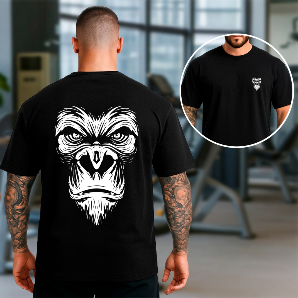 Camiseta Oversized Gorila Selvagem Estampa Impactante Streetwear