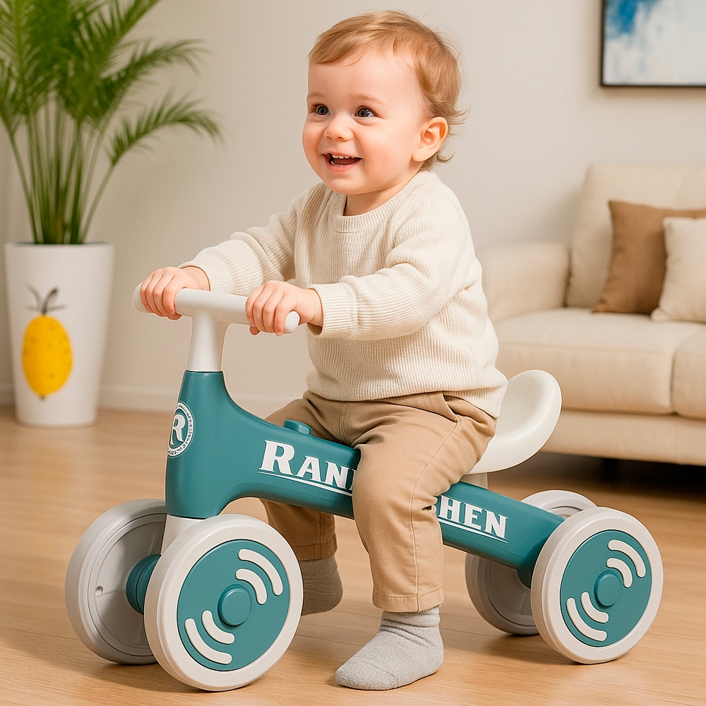 Bicicleta Bicicletinha De Equilíbrio Andador Para Bebê 4 Rodas Sem ...