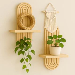 Prateleira Decorativa Suspensa de Parede em Madeira Pinus  com Design Moderno para Plantas e Objetos em Oferta na Shopee