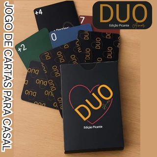 Jogo DUO DO AMOR Estilo Uno para Casais com desafios picantes Conexão e Romance cartas com bom acabamento e caixinha