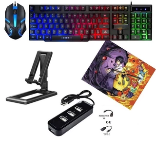 Mobilador Kit Gamer Teclado Mouse Otg  Hub Usb Suporte para Celular 6 itens  pc notebook celular em Oferta na Shopee