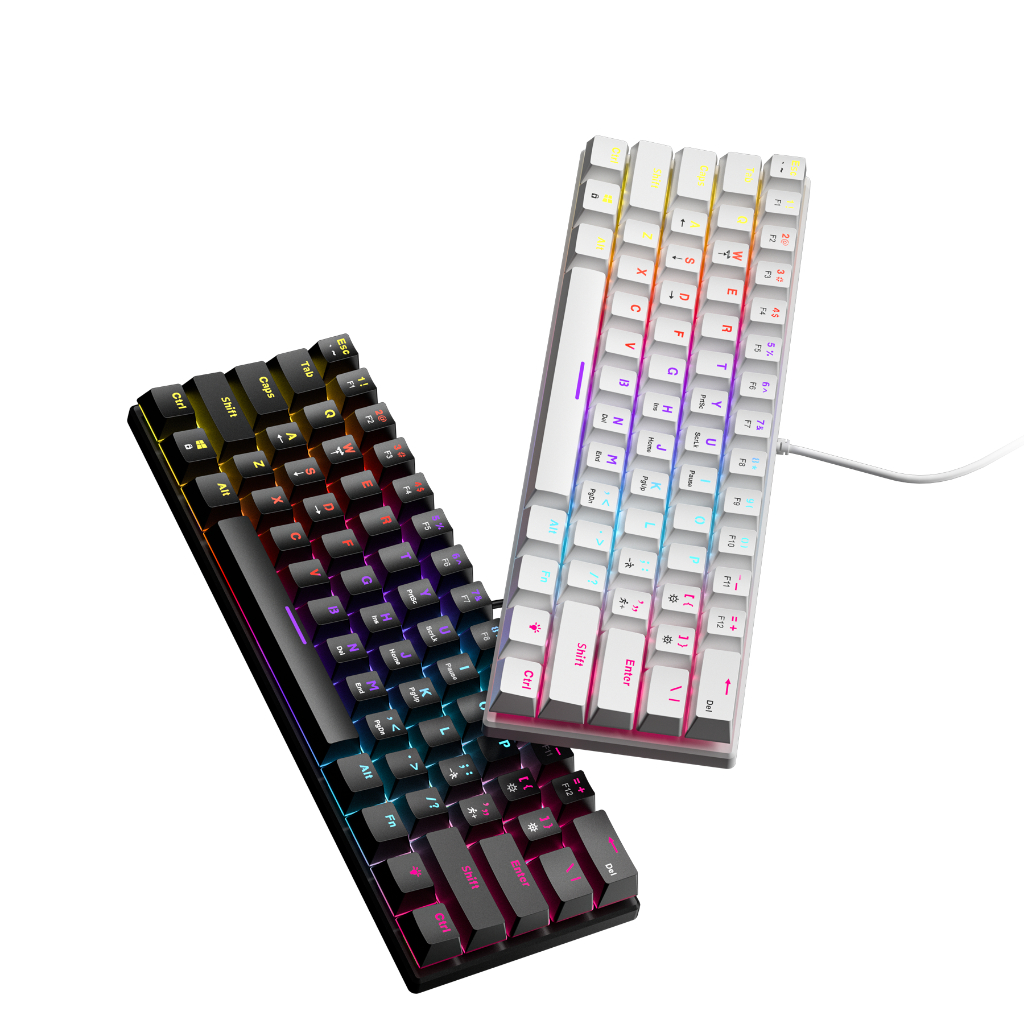 BD61 Teclado Mecânico Gamer 60% com Switch Azul e RGB | Shopee Brasil