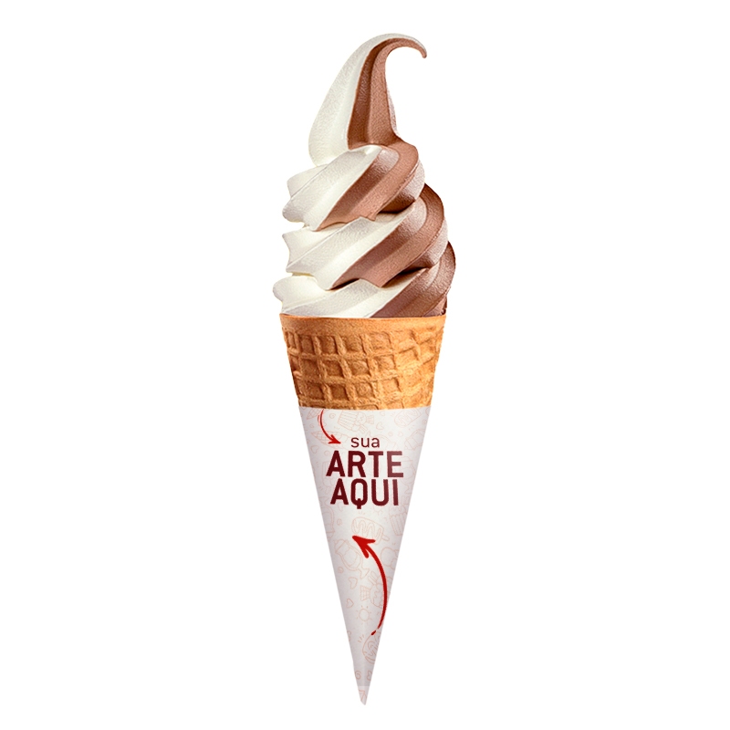 Cone De Papel Para Casquinha De Sorvete Personalizado Sua Arte Aqui ...