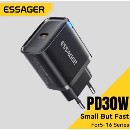 Carregador Essager 30w Carregador rápido pd carregador para iphone 16 15 14 13 huawei carregador rápido pd3.0 qc3.0