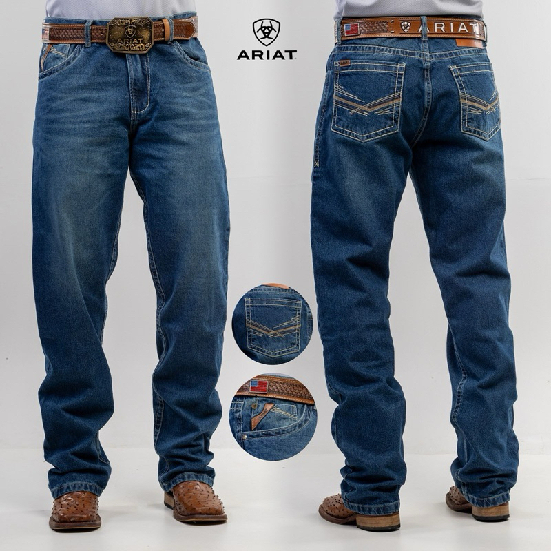 Calça country masculina Ariatt 100% algodão causa cauntry rodeio jeans ...