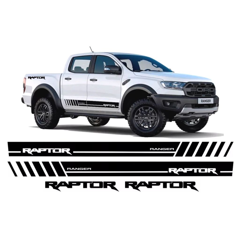Kit 4 Adesivos para Ranger modelo Raptor 2019 a 2025 faixas laterais e ...