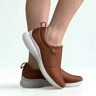 Tênis Feminino Usaflex Ab6416 Slip On Casual Tecido Canela em Oferta na Shopee