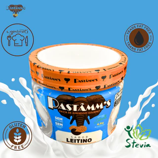 Pasta de Amendoim Gourmet Fit Zero Açúcar com Whey Manteiga Creme Sem Glúten Sabor Leitino 410gr
