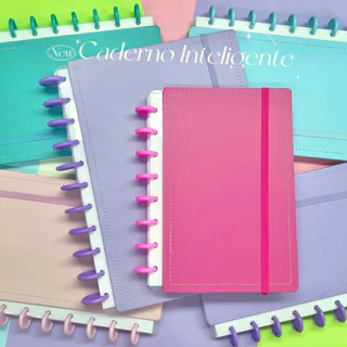 Caderno Tipo Inteligente Capa Dura - Disco Diário Feminino Neon Planner Tamanhos A5 e B5