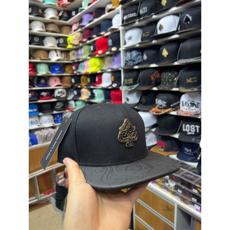 Boné MCD e lost tay day Aba reta básico Strapback fitão de couro