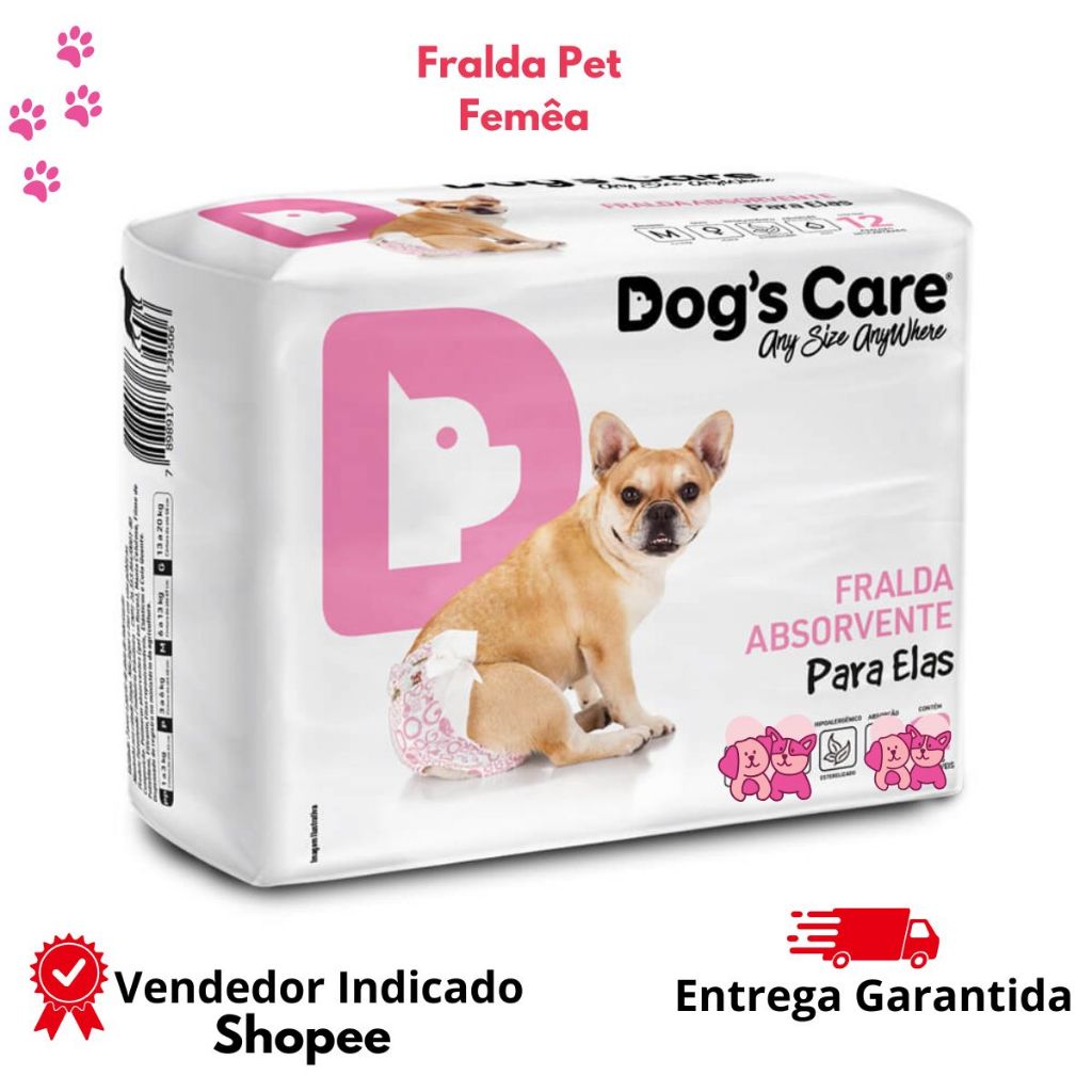 Fralda Pet Fêmea -pacote 6 Unidades, Confortável e higiênica-envio ...