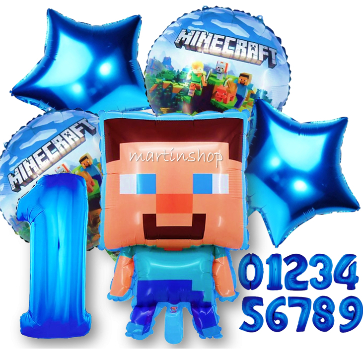 Kit 6 Balão Minecraft Steve Aniversario Festa | Shopee Brasil